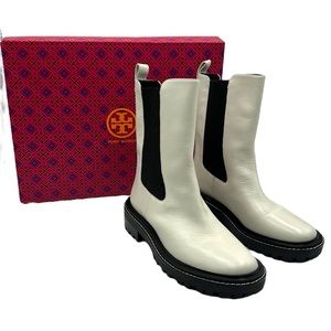 Tory Burch Benton Vachetta Calf Leather Boots Size 10